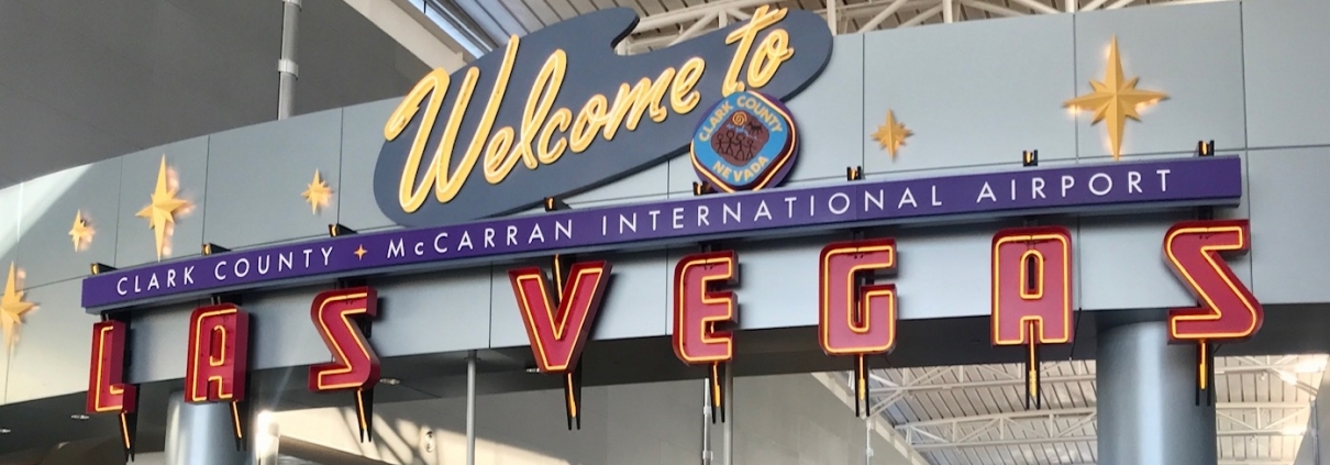 Welcome sign at the Las Vegas international airport