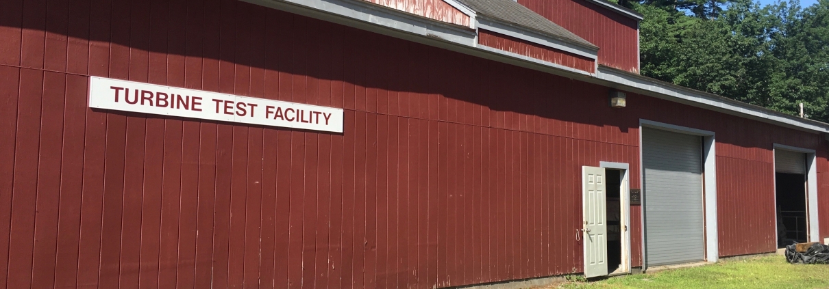 The outside of Alden's large turbine testing facility in Holden, Massachusetts